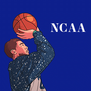 NCAA Sports betting - College athlete shoots a basket