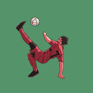 Soccer Sports betting - Bicycle kick by soccer player